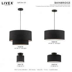 Bainbridge 3 Light Black Pendant by Livex Lighting -Livex Lighting shop black livex lighting chandeliers 45668 04 d4 1000