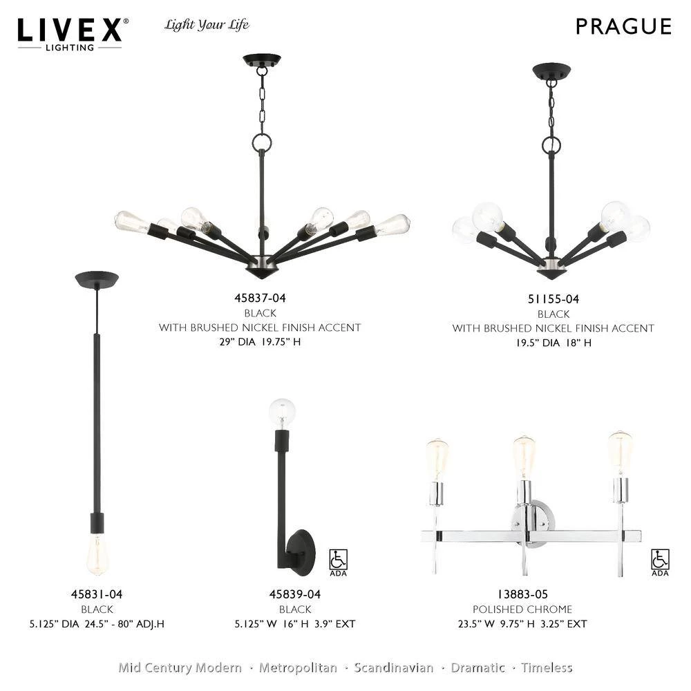 Prague 1 Light Black Pendant by Livex Lighting 9 Prague 1 Light Black Pendant by Livex Lighting - Image 9