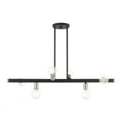 Bannister 6 Light Black Linear Chandelier by Livex Lighting