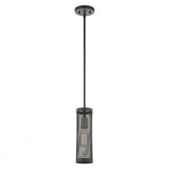 Industro 1 Light Black with Brushed Nickel Accents Pendant by Livex Lighting -Livex Lighting shop black livex lighting chandeliers 46211 04 1f 1000