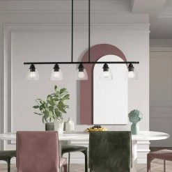 Montgomery 5 Light Black Linear Chandelier by Livex Lighting -Livex Lighting shop black livex lighting chandeliers 46338 04 40 1000