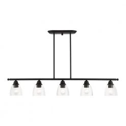 Montgomery 5 Light Black Linear Chandelier by Livex Lighting