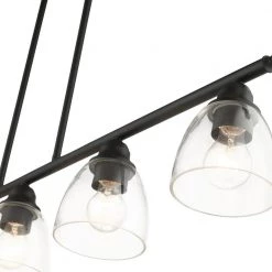 Montgomery 5 Light Black Linear Chandelier by Livex Lighting -Livex Lighting shop black livex lighting chandeliers 46338 04 76 1000