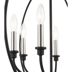 Milania 6 Light Black with Brushed Nickel Accents Chandelier by Livex Lighting -Livex Lighting shop black livex lighting chandeliers 4666 04 44 1000