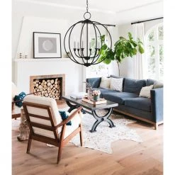 Milania 6 Light Black with Brushed Nickel Accents Chandelier by Livex Lighting -Livex Lighting shop black livex lighting chandeliers 4666 04 a0 1000