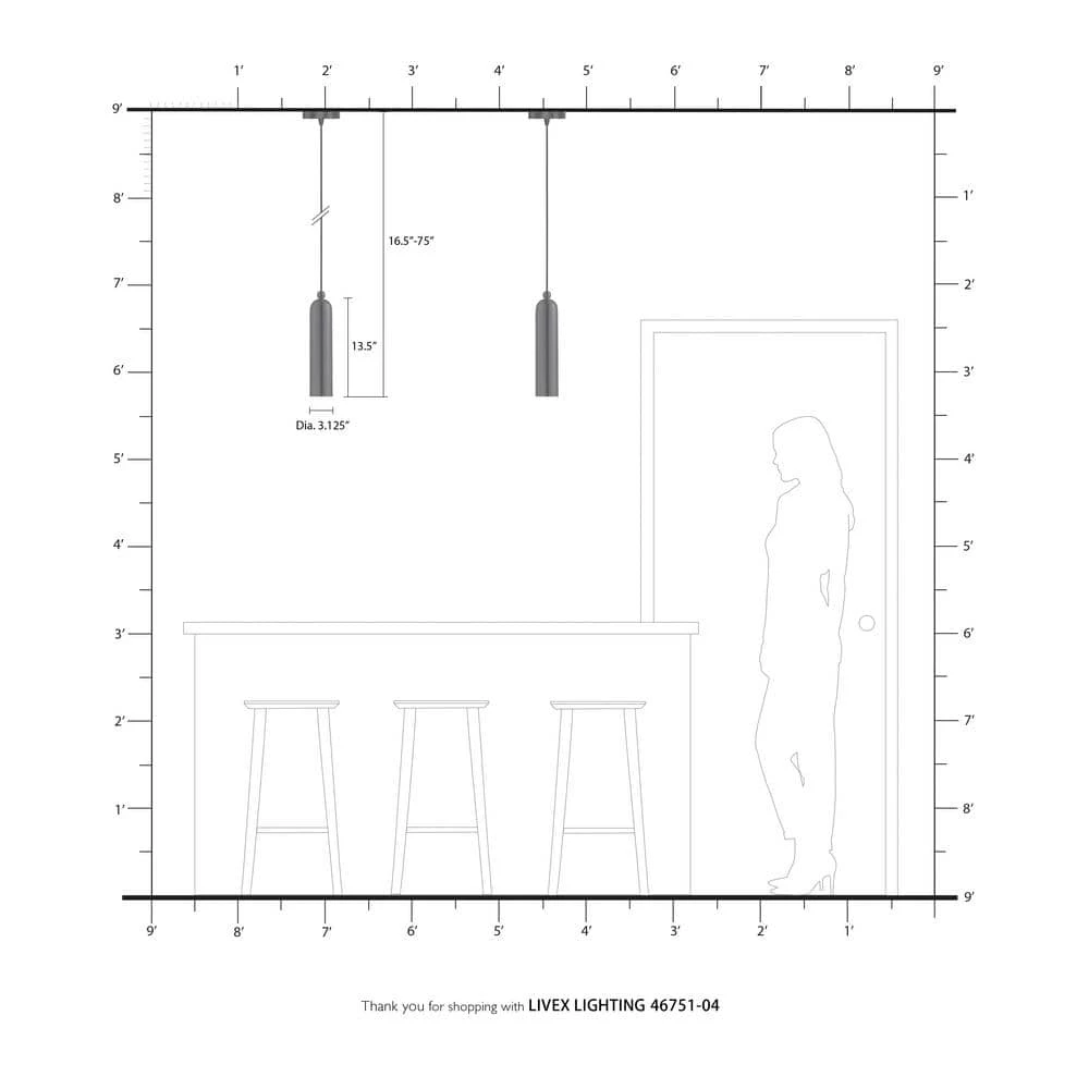 Ardmore 1 Light Black Pendant by Livex Lighting 4 Ardmore 1 Light Black Pendant by Livex Lighting - Image 4