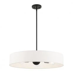 Venlo 5 Light Black with Brushed Nickel Accents Pendant by Livex Lighting -Livex Lighting shop black livex lighting chandeliers 46925 04 1f 1000