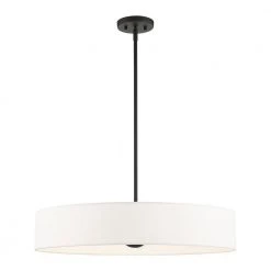 Venlo 5 Light Black with Brushed Nickel Accents Pendant by Livex Lighting -Livex Lighting shop black livex lighting chandeliers 46925 04 4f 1000