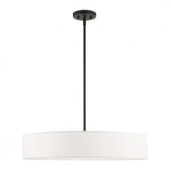 Venlo 5 Light Black with Brushed Nickel Accents Pendant by Livex Lighting