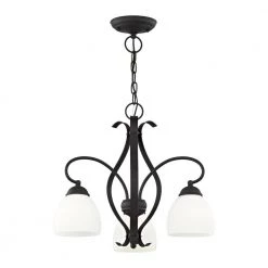 Brookside 3 Light Black Convertible Chain Hang/Ceiling Mount by Livex Lighting -Livex Lighting shop black livex lighting chandeliers 4773 04 4f 1000
