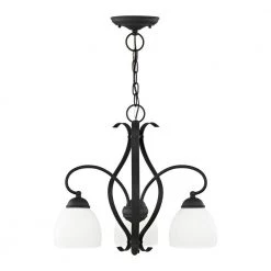 Brookside 3 Light Black Convertible Chain Hang/Ceiling Mount by Livex Lighting -Livex Lighting shop black livex lighting chandeliers 4773 04 c3 1000