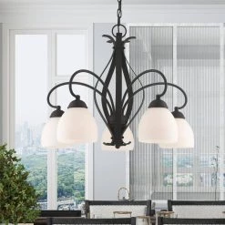 Brookside 5 Light Black Chandelier by Livex Lighting -Livex Lighting shop black livex lighting chandeliers 4775 04 40 1000