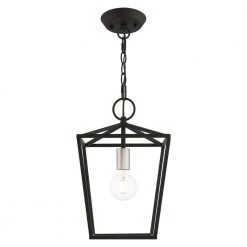 Devone 1 Light Black Convertible Pendant by Livex Lighting -Livex Lighting shop black livex lighting chandeliers 49432 04 4f 1000