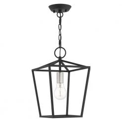 Devone 1 Light Black Convertible Pendant by Livex Lighting -Livex Lighting shop black livex lighting chandeliers 49432 04 76 1000