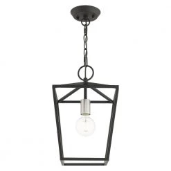 Devone 1 Light Black Convertible Pendant by Livex Lighting -Livex Lighting shop black livex lighting chandeliers 49432 04 fa 1000