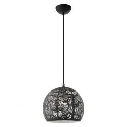Chantily 1 Light Black with Brushed Nickel Accents Pendant by Livex Lighting -Livex Lighting shop black livex lighting chandeliers 49542 04 1f 1000