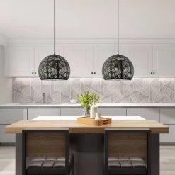 Chantily 3 Light Black with Brushed Nickel Accents Pendant by Livex Lighting -Livex Lighting shop black livex lighting chandeliers 49543 04 40 1000