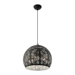Chantily 3 Light Black with Brushed Nickel Accents Pendant by Livex Lighting -Livex Lighting shop black livex lighting chandeliers 49543 04 44 1000