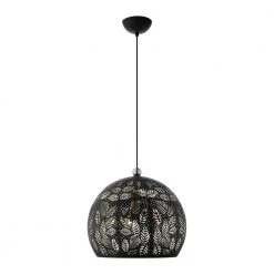 Chantily 3 Light Black with Brushed Nickel Accents Pendant by Livex Lighting