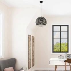 Chantily 3 Light Black with Brushed Nickel Accents Pendant by Livex Lighting -Livex Lighting shop black livex lighting chandeliers 49544 04 40 1000