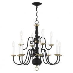 Williamsburg 12 Light Black Chandelier by Livex Lighting