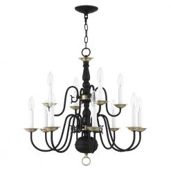 Williamsburg 12 Light Black Chandelier by Livex Lighting -Livex Lighting shop black livex lighting chandeliers 5012 04 c3 1000