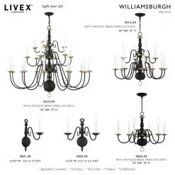 Williamsburg 12 Light Black Chandelier by Livex Lighting -Livex Lighting shop black livex lighting chandeliers 5012 04 d4 1000