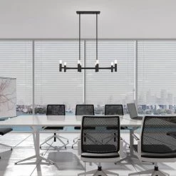 Copenhagen 8 Light Black Linear Chandelier by Livex Lighting -Livex Lighting shop black livex lighting chandeliers 51138 04 40 1000