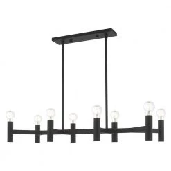 Copenhagen 8 Light Black Linear Chandelier by Livex Lighting -Livex Lighting shop black livex lighting chandeliers 51138 04 44 1000