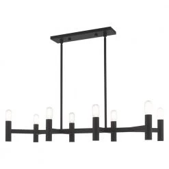 Copenhagen 8 Light Black Linear Chandelier by Livex Lighting