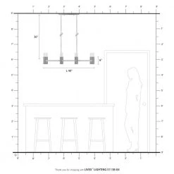 Copenhagen 8 Light Black Linear Chandelier by Livex Lighting -Livex Lighting shop black livex lighting chandeliers 51138 04 77 1000