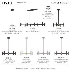 Copenhagen 8 Light Black Linear Chandelier by Livex Lighting -Livex Lighting shop black livex lighting chandeliers 51138 04 d4 1000