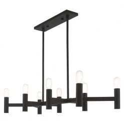 Copenhagen 8 Light Black Linear Chandelier by Livex Lighting -Livex Lighting shop black livex lighting chandeliers 51138 04 fa 1000