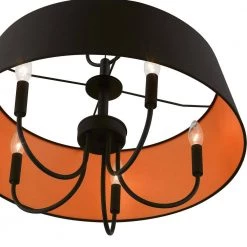 Palma 5-Light Black Pendant Light with Fabric Shade by Livex Lighting -Livex Lighting shop black livex lighting chandeliers 51355 04 44 1000