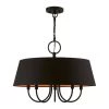 Palma 5-Light Black Pendant Light with Fabric Shade by Livex Lighting