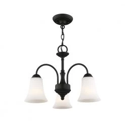 Ridgedale 3 Light Black Convertible Dinette Chandelier/Ceiling Mount by Livex Lighting -Livex Lighting shop black livex lighting chandeliers 6464 04 44 1000