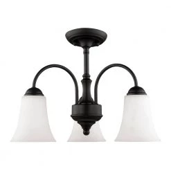Ridgedale 3 Light Black Convertible Dinette Chandelier/Ceiling Mount by Livex Lighting -Livex Lighting shop black livex lighting chandeliers 6464 04 4f 1000