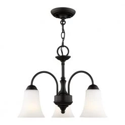Ridgedale 3 Light Black Convertible Dinette Chandelier/Ceiling Mount by Livex Lighting