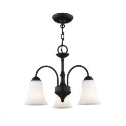 Ridgedale 3 Light Black Convertible Dinette Chandelier/Ceiling Mount by Livex Lighting -Livex Lighting shop black livex lighting chandeliers 6464 04 fa 1000