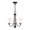 Ridgedale 3 Light Black Convertible Mini Chandelier/Ceiling Mount by Livex Lighting