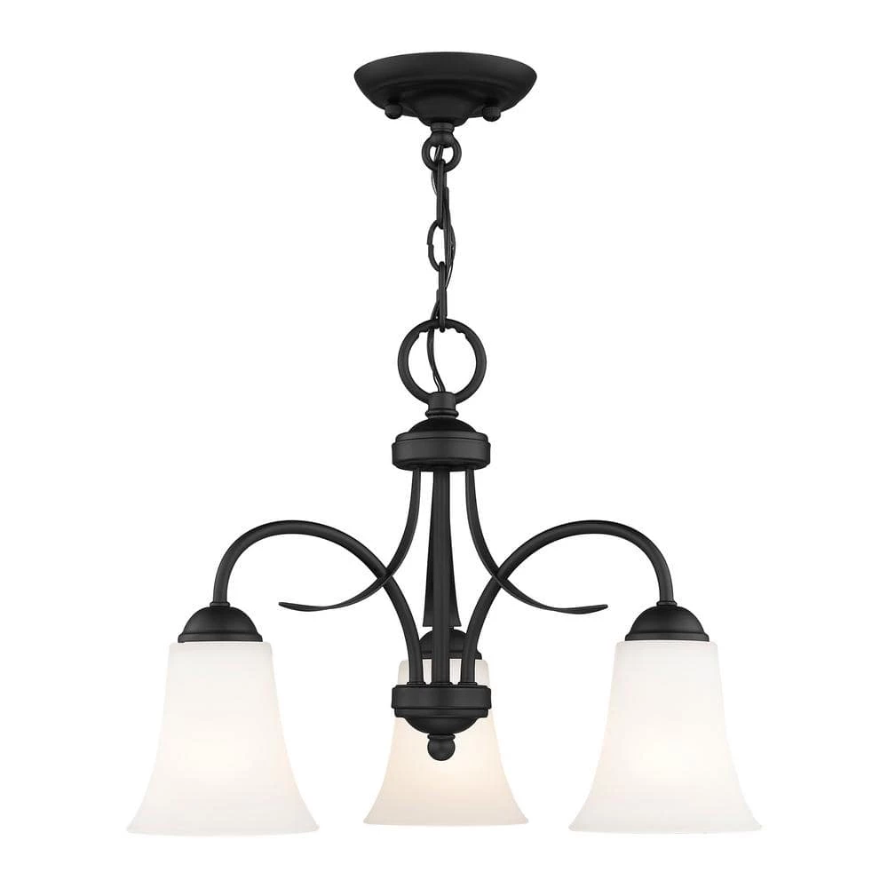 Ridgedale 3 Light Black Convertible Dinette Chandelier/Ceiling Mount by Livex Lighting 1 Ridgedale 3 Light Black Convertible Dinette Chandelier/Ceiling Mount by Livex Lighting