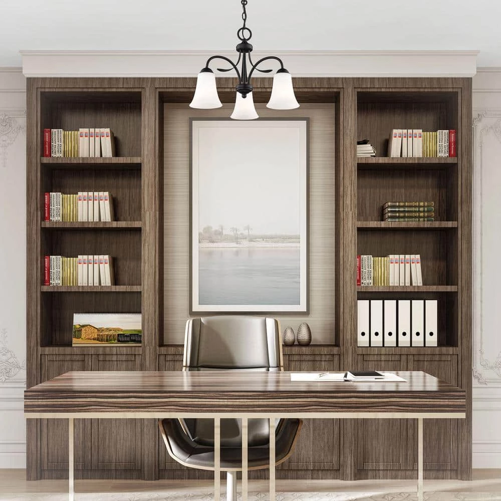 Ridgedale 3 Light Black Convertible Dinette Chandelier/Ceiling Mount by Livex Lighting 4 Ridgedale 3 Light Black Convertible Dinette Chandelier/Ceiling Mount by Livex Lighting - Image 4