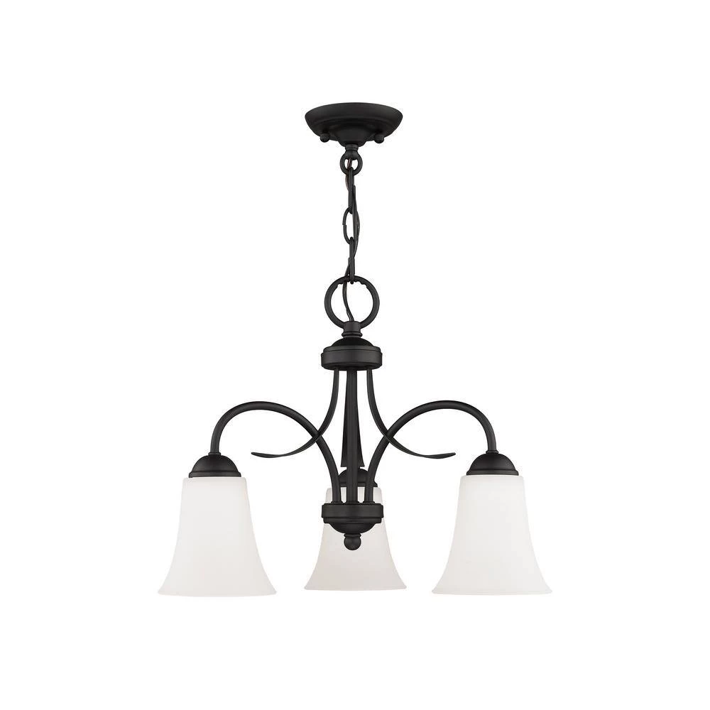 Ridgedale 3 Light Black Convertible Dinette Chandelier/Ceiling Mount by Livex Lighting 11 Ridgedale 3 Light Black Convertible Dinette Chandelier/Ceiling Mount by Livex Lighting - Image 11