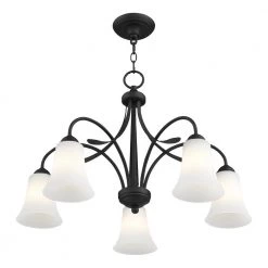 Ridgedale 5 Light Black Chandelier by Livex Lighting -Livex Lighting shop black livex lighting chandeliers 6476 04 44 1000