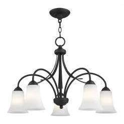Ridgedale 5 Light Black Chandelier by Livex Lighting -Livex Lighting shop black livex lighting chandeliers 6476 04 4f 1000
