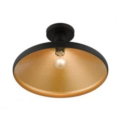 Geneva 15.25 in. 1-Light Black Semi-Flush Mount by Livex Lighting -Livex Lighting shop black livex lighting flush mount lights 41020 04 1f 1000