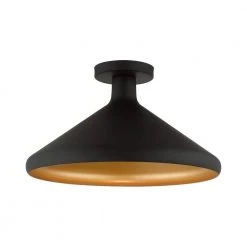 Geneva 15.25 in. 1-Light Black Semi-Flush Mount by Livex Lighting