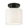 Meridian 1 Light Black Semi Flush Mount by Livex Lighting
