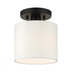 Meridian 1 Light Black Semi Flush Mount by Livex Lighting