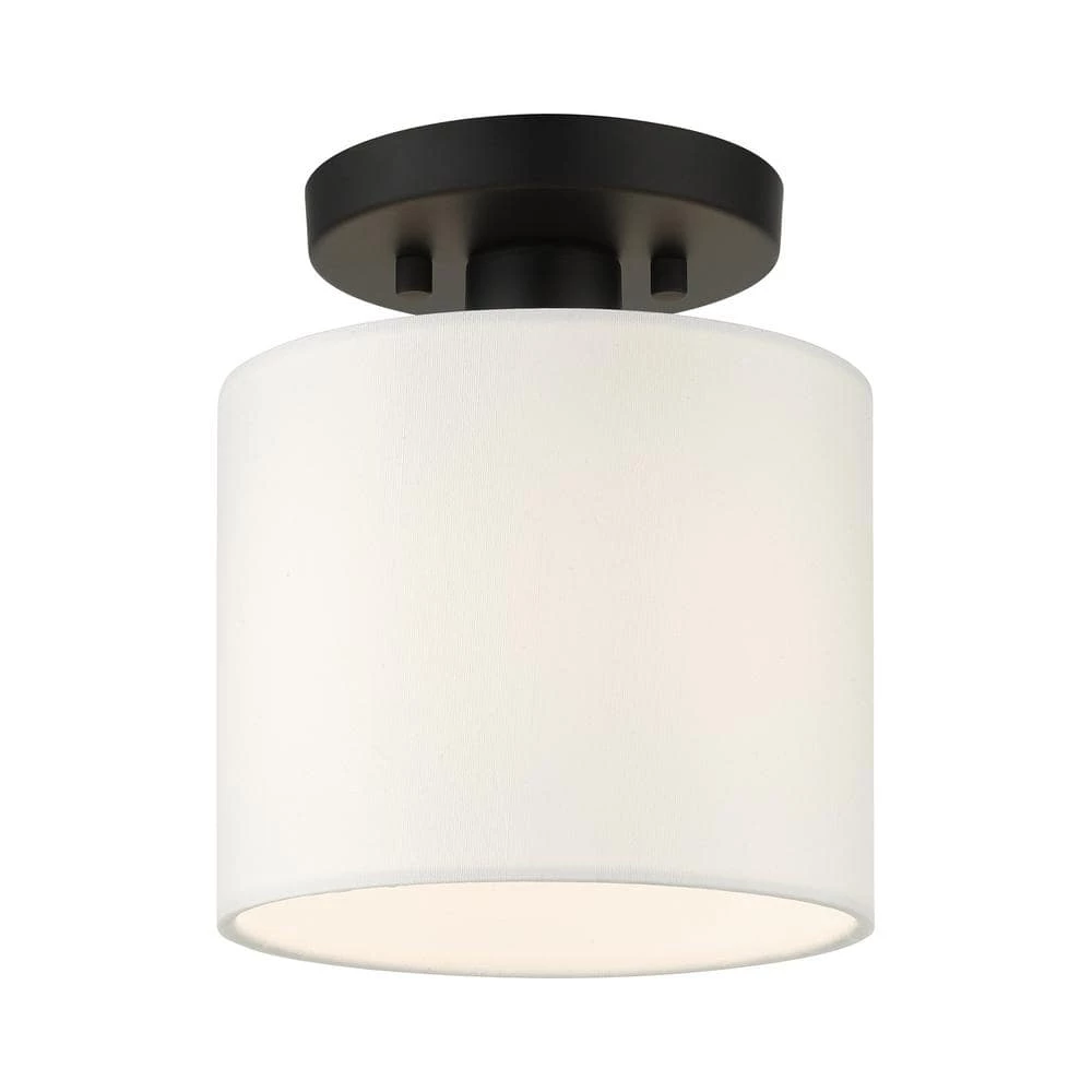Meridian 1 Light Black Semi Flush Mount by Livex Lighting 1 Meridian 1 Light Black Semi Flush Mount by Livex Lighting